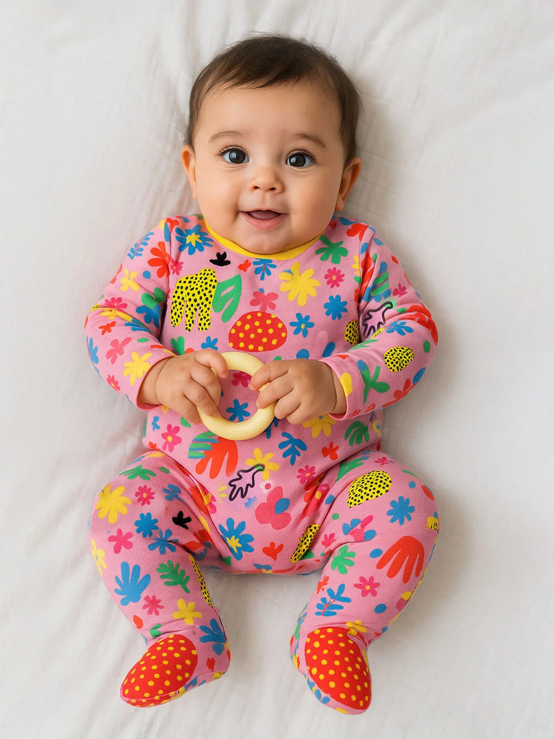 Flora Footed Cotton Sleepsuit