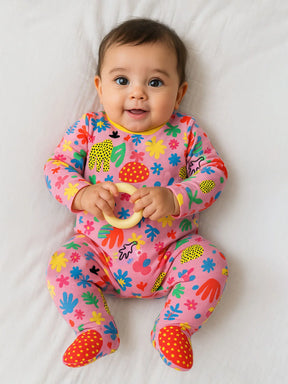 Flora Footed Cotton Sleepsuit