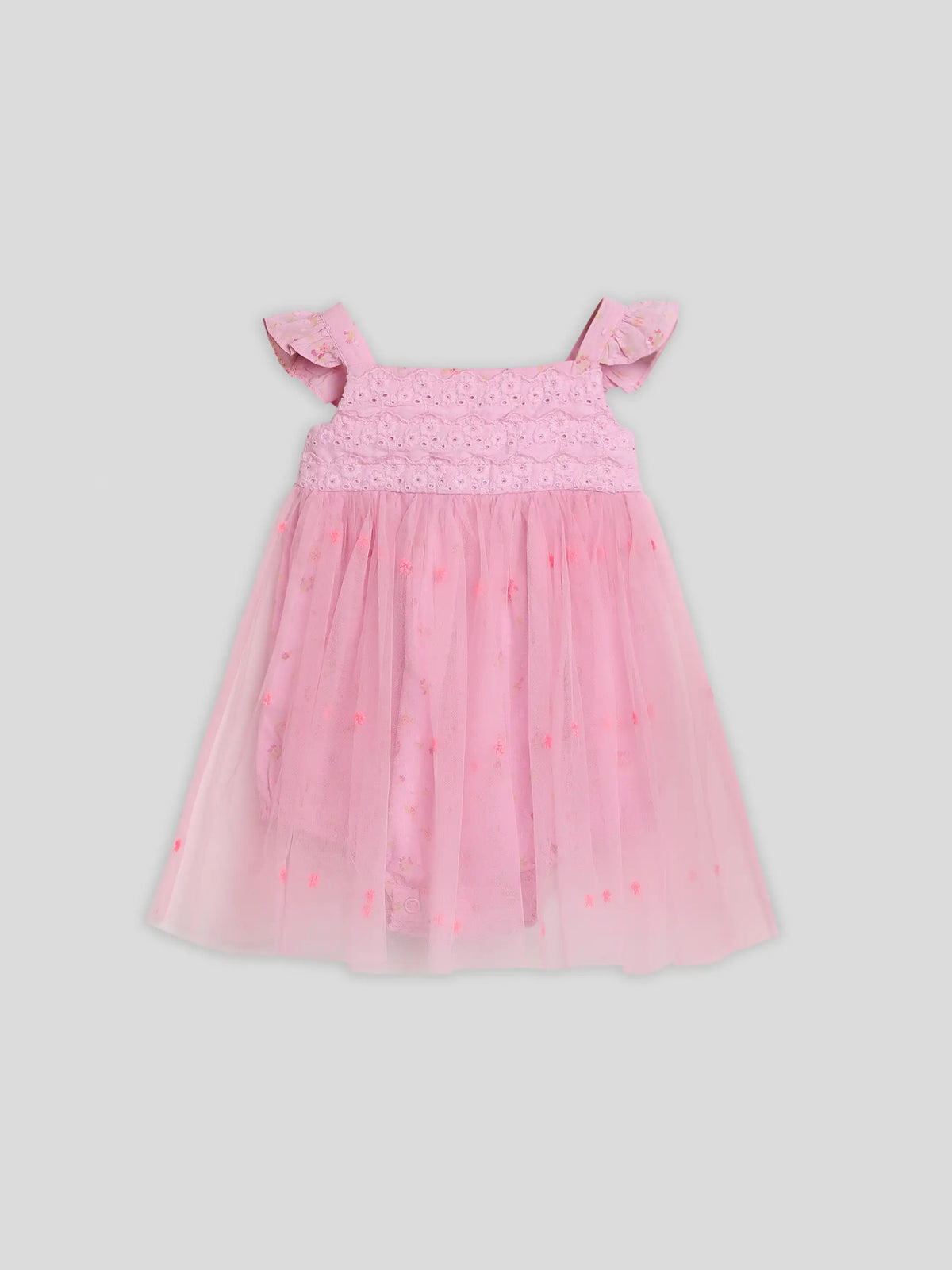 Mesh Pink Romper Dress Somersault