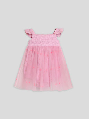 Mesh Pink Romper Dress Somersault