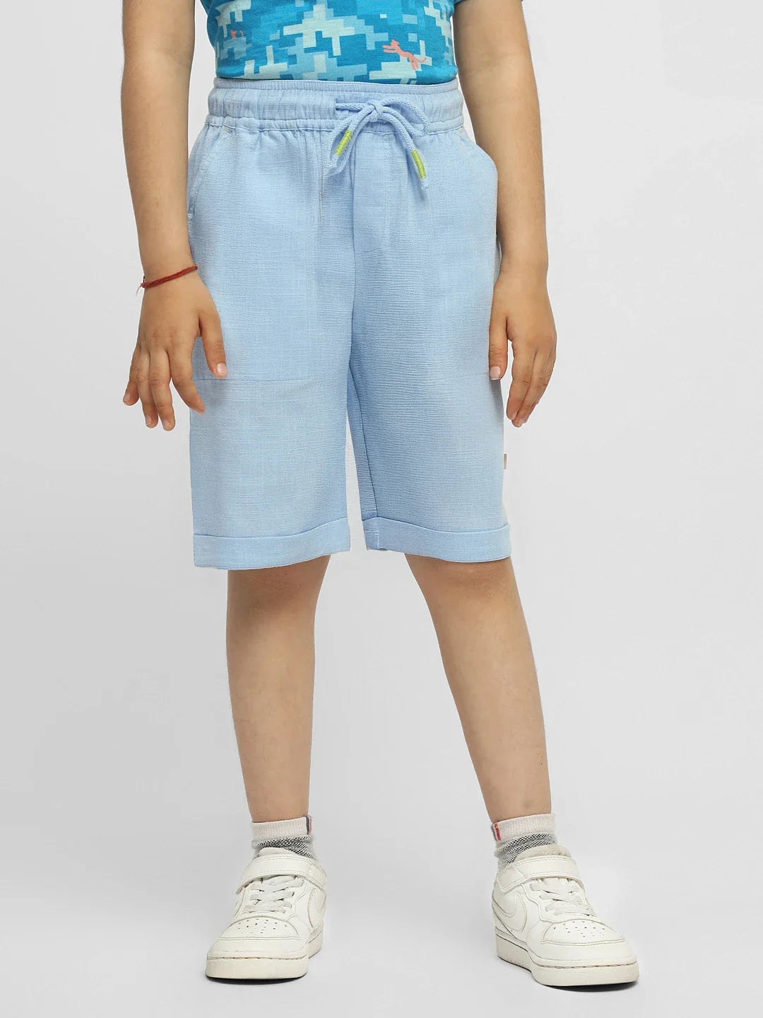 Blue Lagoon Cotton Bermuda Shorts
