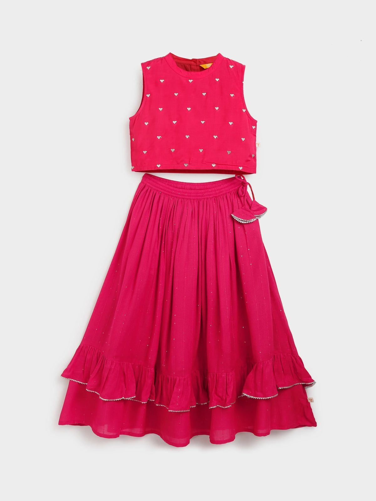 Pink Halter Top Skirt Set