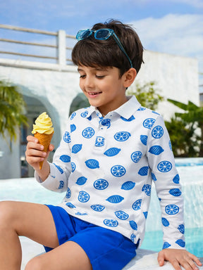 Printed Polo Neck Tee