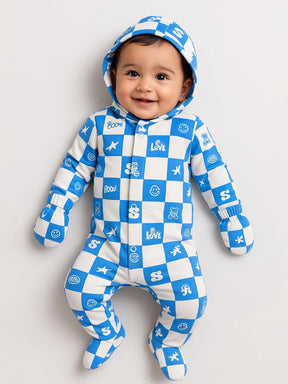 Love Boom Printed Cotton Sleepsuit With Mittens