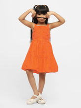 Tangerine Schiffli Cotton Fit & Flare Dress
