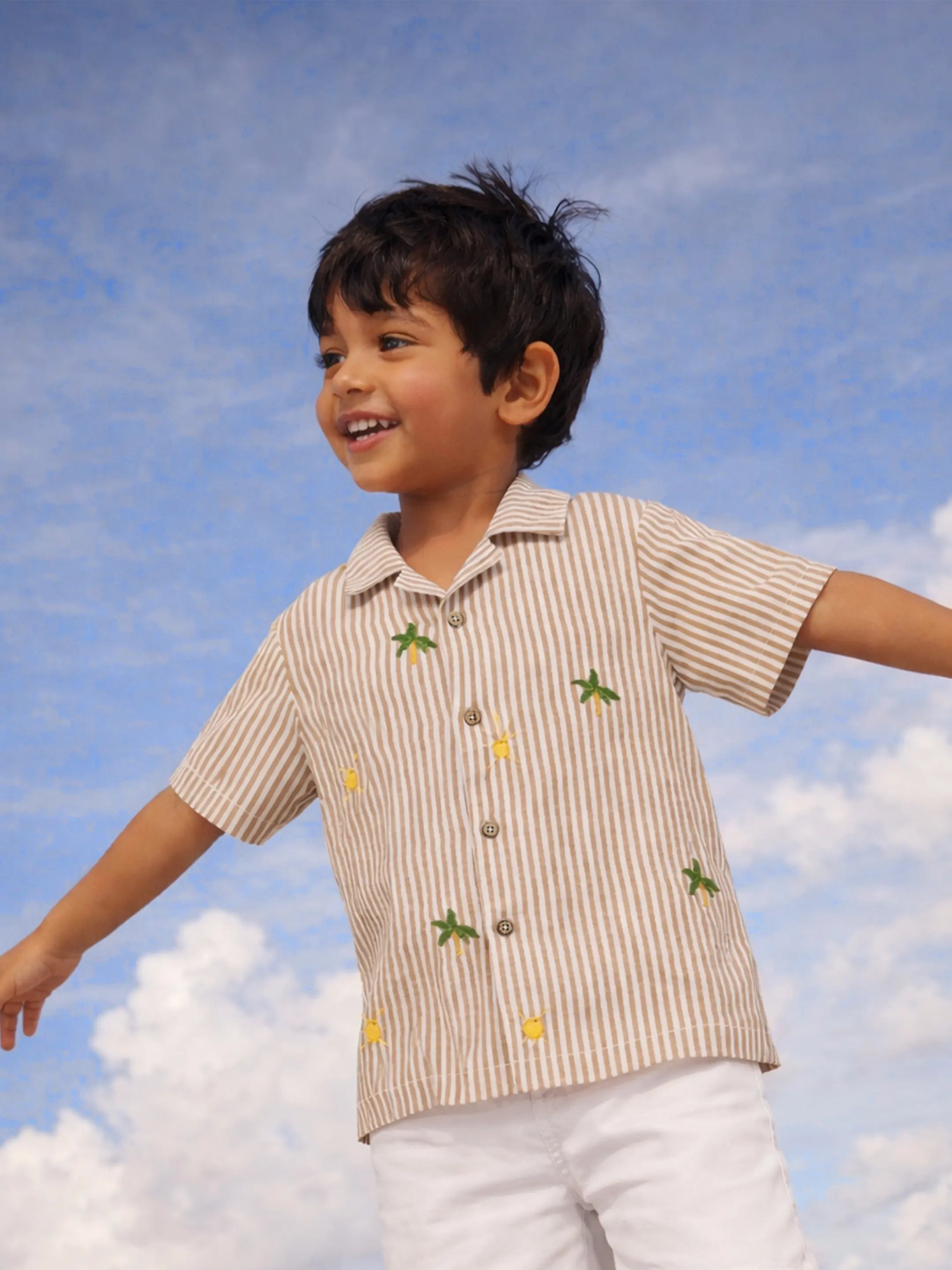 Striper Embroidered Shirt