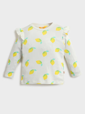 White Lemon Ribbed Tee