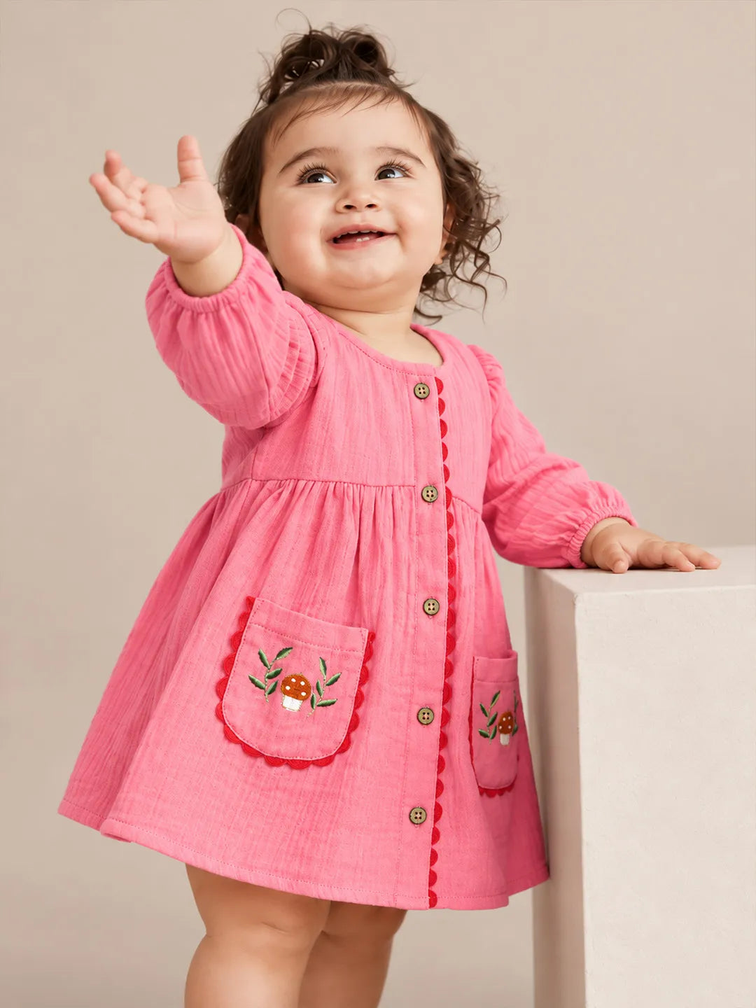 Double Cloth Pink Dress