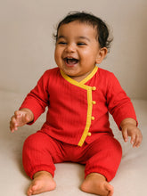 Red Hibiscus Kurta Set- Newborn
