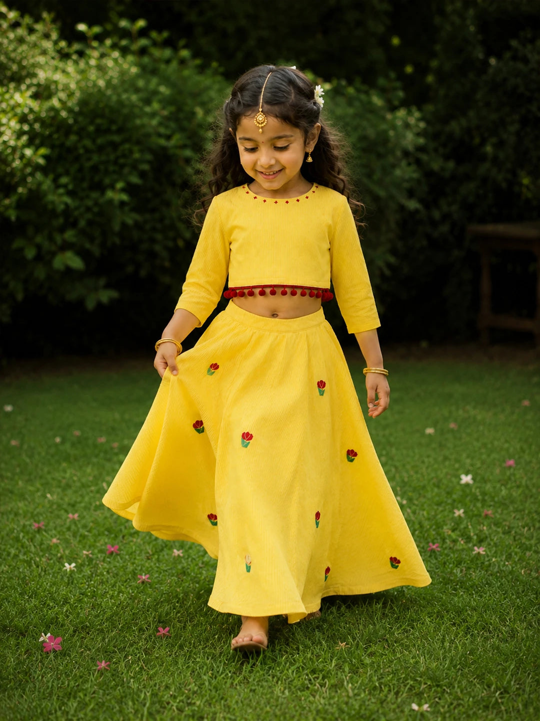 Pom-Pom Top & Skirt Set