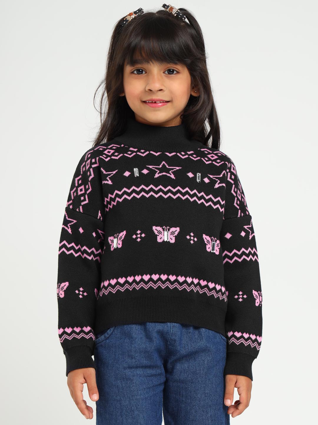 High Neck Cotton Sweater