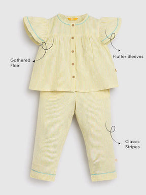 Buttercup Stripe Cotton Top & Pants Pyjama Set