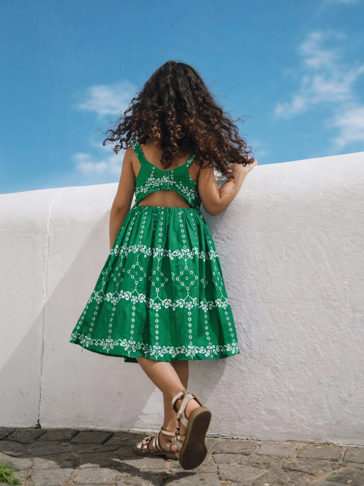 Green Schiffli Dress