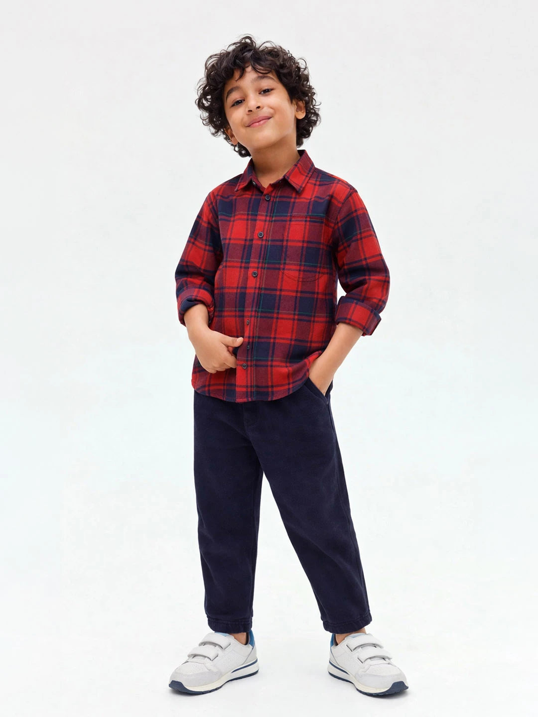 Red Checks Shirt and Pants Set