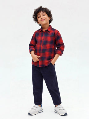 Red Checks Shirt and Pants Set
