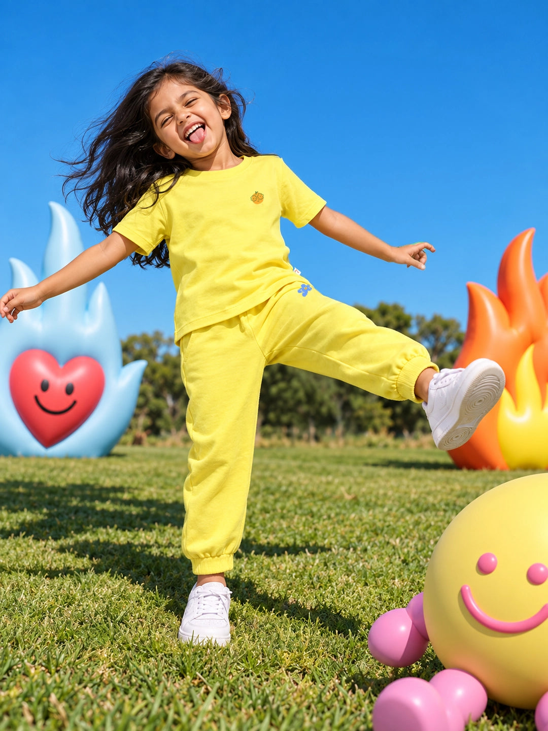 Playful Yellow T-Shirt & Jogger Set