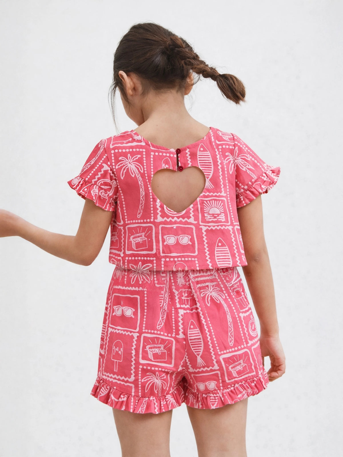 Pink Heart Cut Co-ord set