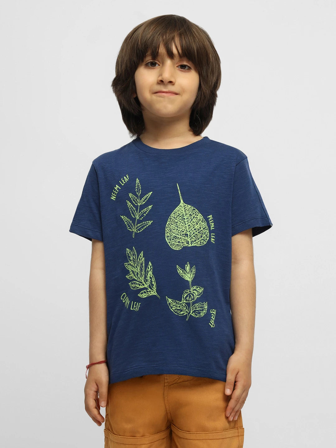 Leafy Drop Shoulder Cotton Tee