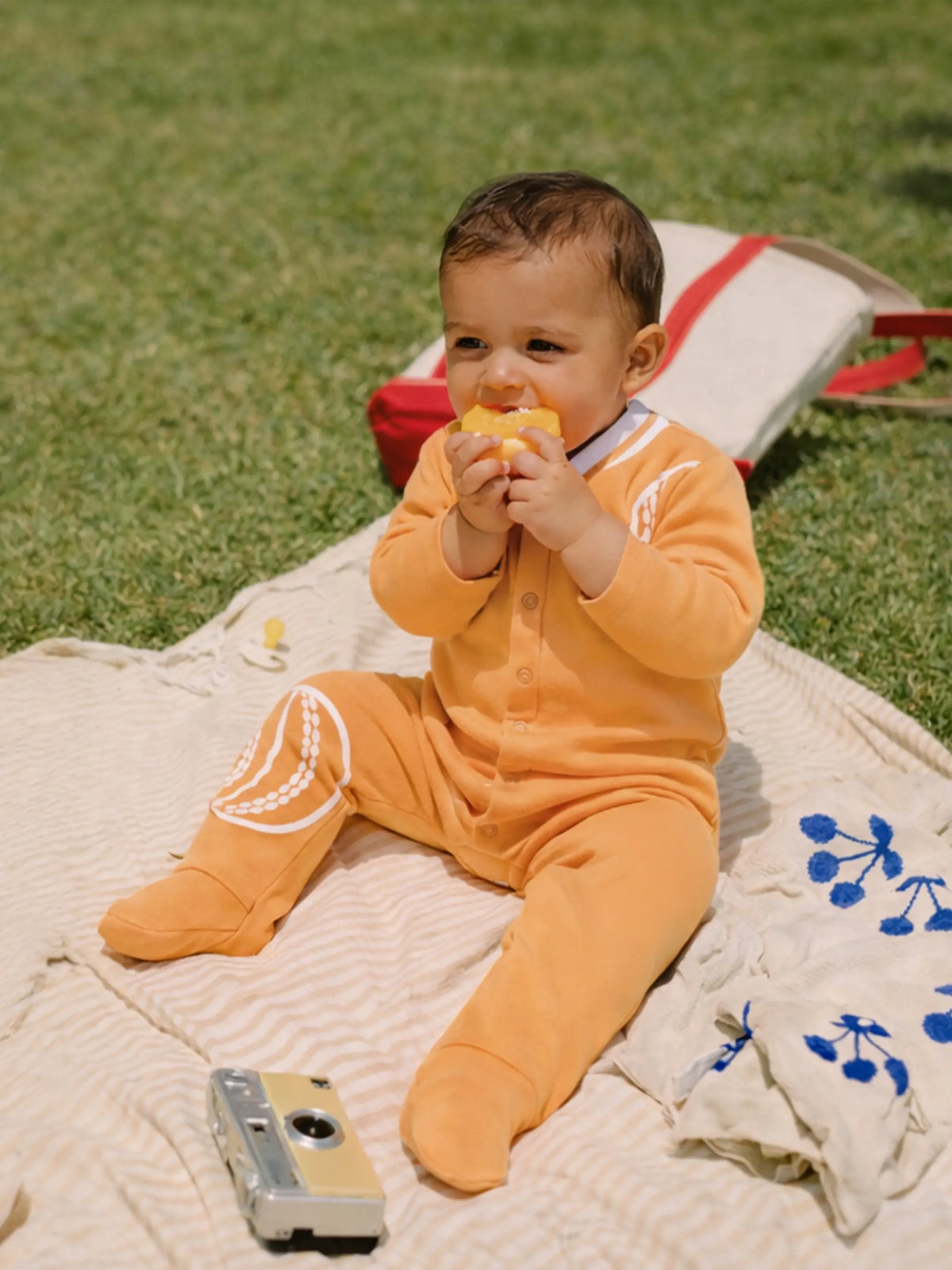 Dreamy Orange Polo Collar Sleepsuit