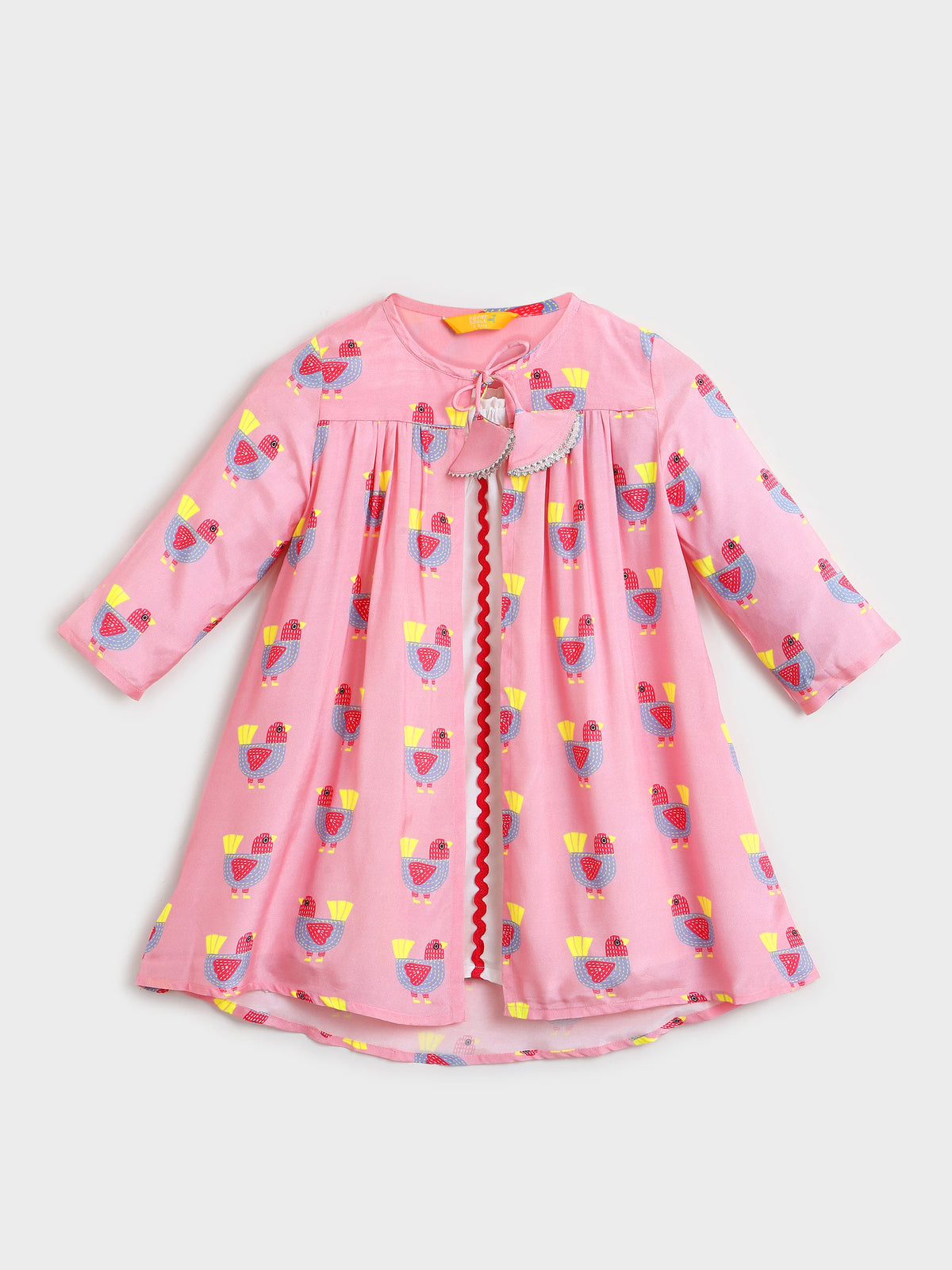Printed Cotton Dress with Shrug
