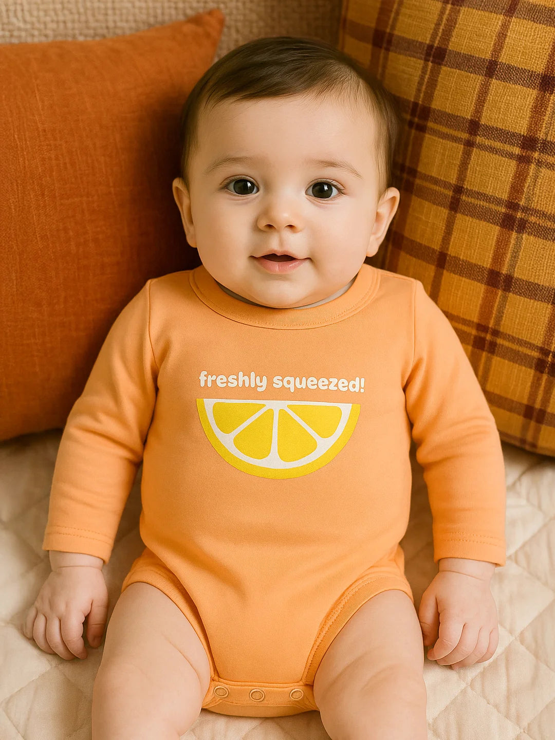 Orange Printed Bodysuit
