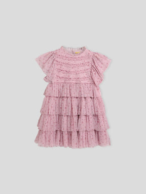 Printed Tulle Flounce Dress Somersault