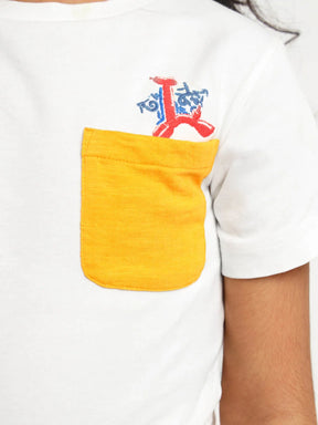 Girls Pocket Detail T-Shirt & Wide-Leg Pants Set