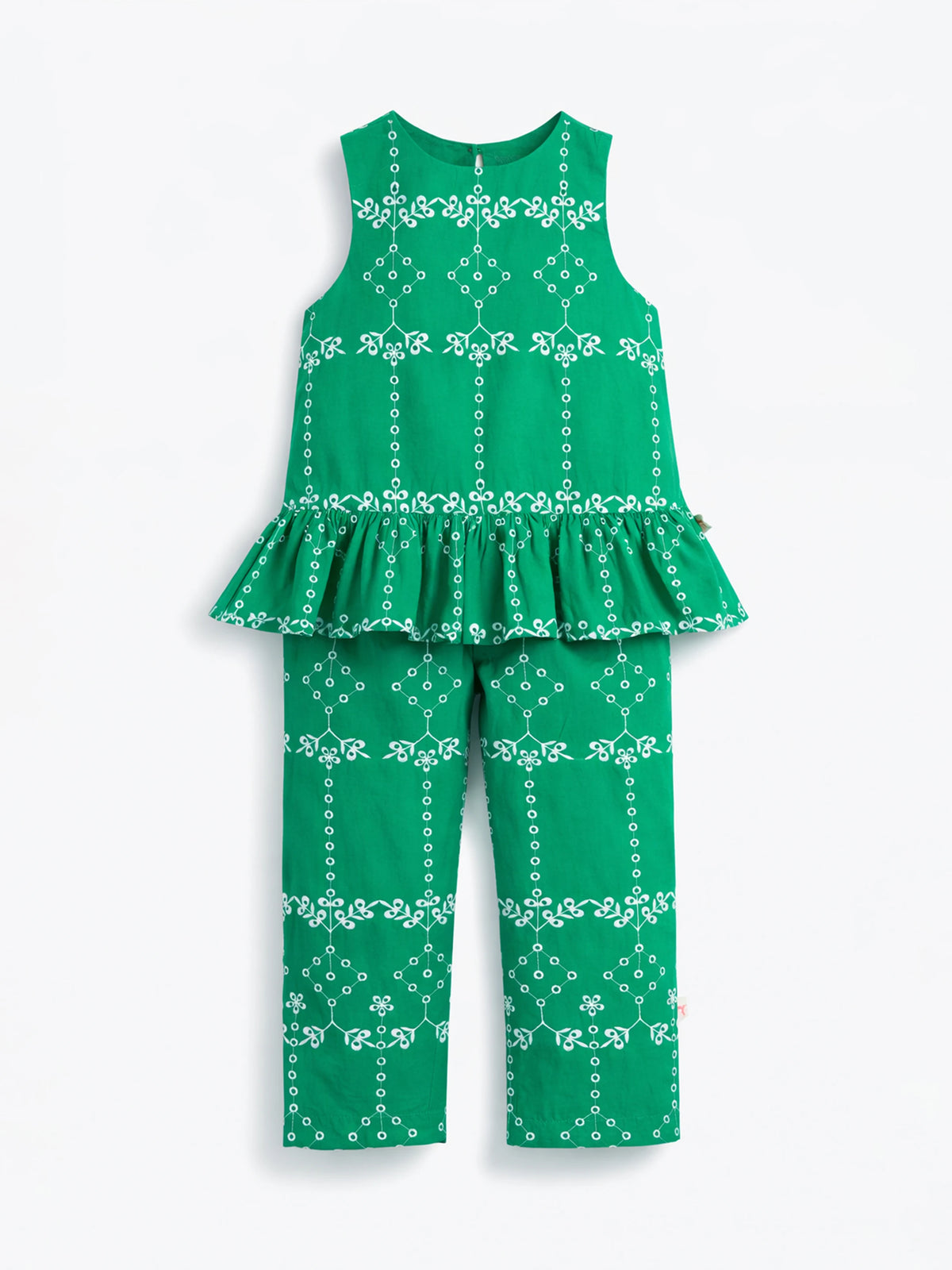 Schiffli Peplum Co-ord Set