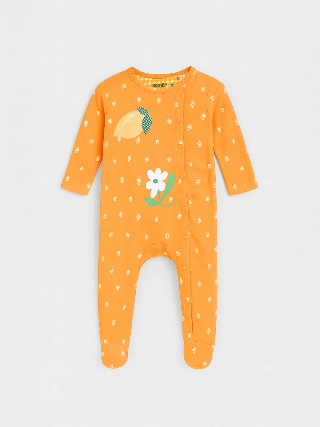 Zesty Orange Printed Sleepsuit