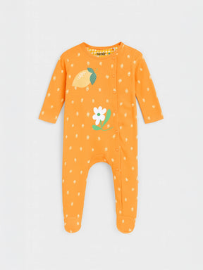 Zesty Orange Printed Sleepsuit