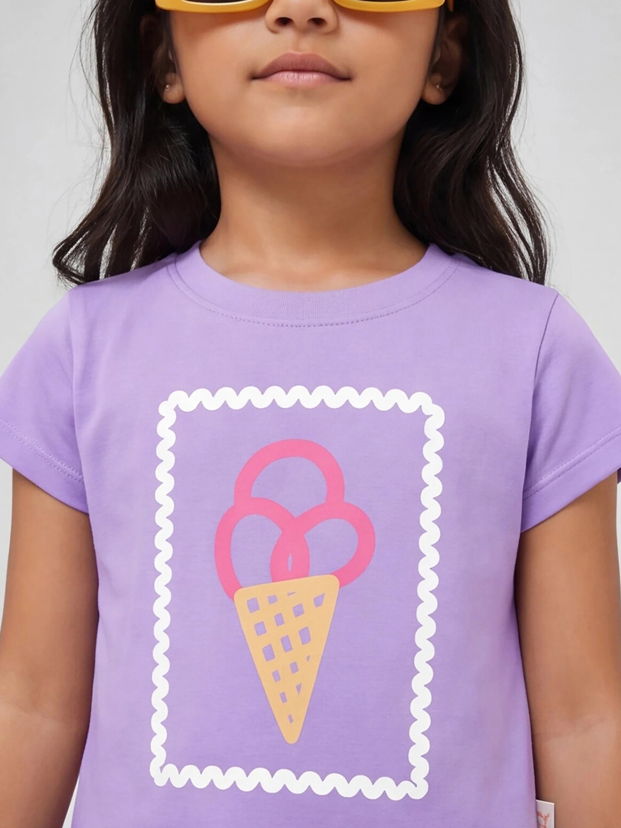 Printed Frill Hem Tee