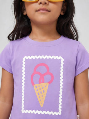 Printed Frill Hem Tee