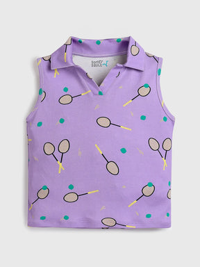 Racquet Print Sleeveless Co-ord Set