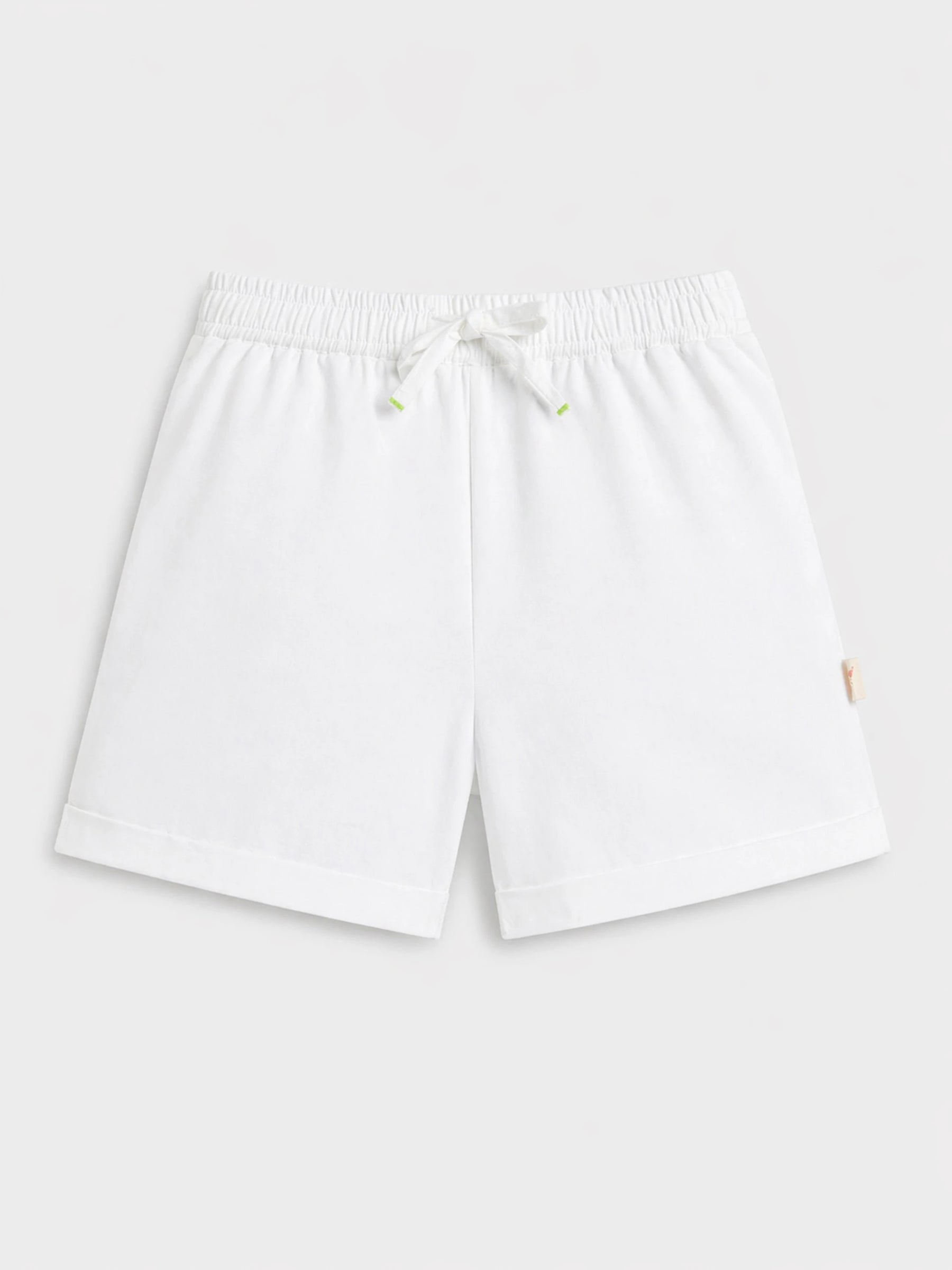 White Cotton Drawstring Shorts