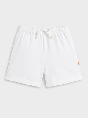White Cotton Drawstring Shorts