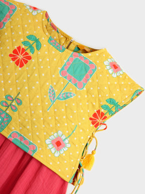 Quilted Overlay Strap Dress