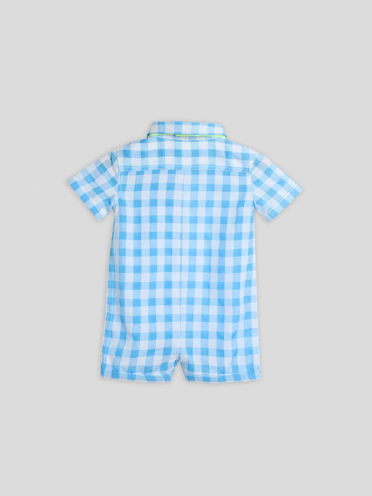 Check Romper With Neon Bow Somersault