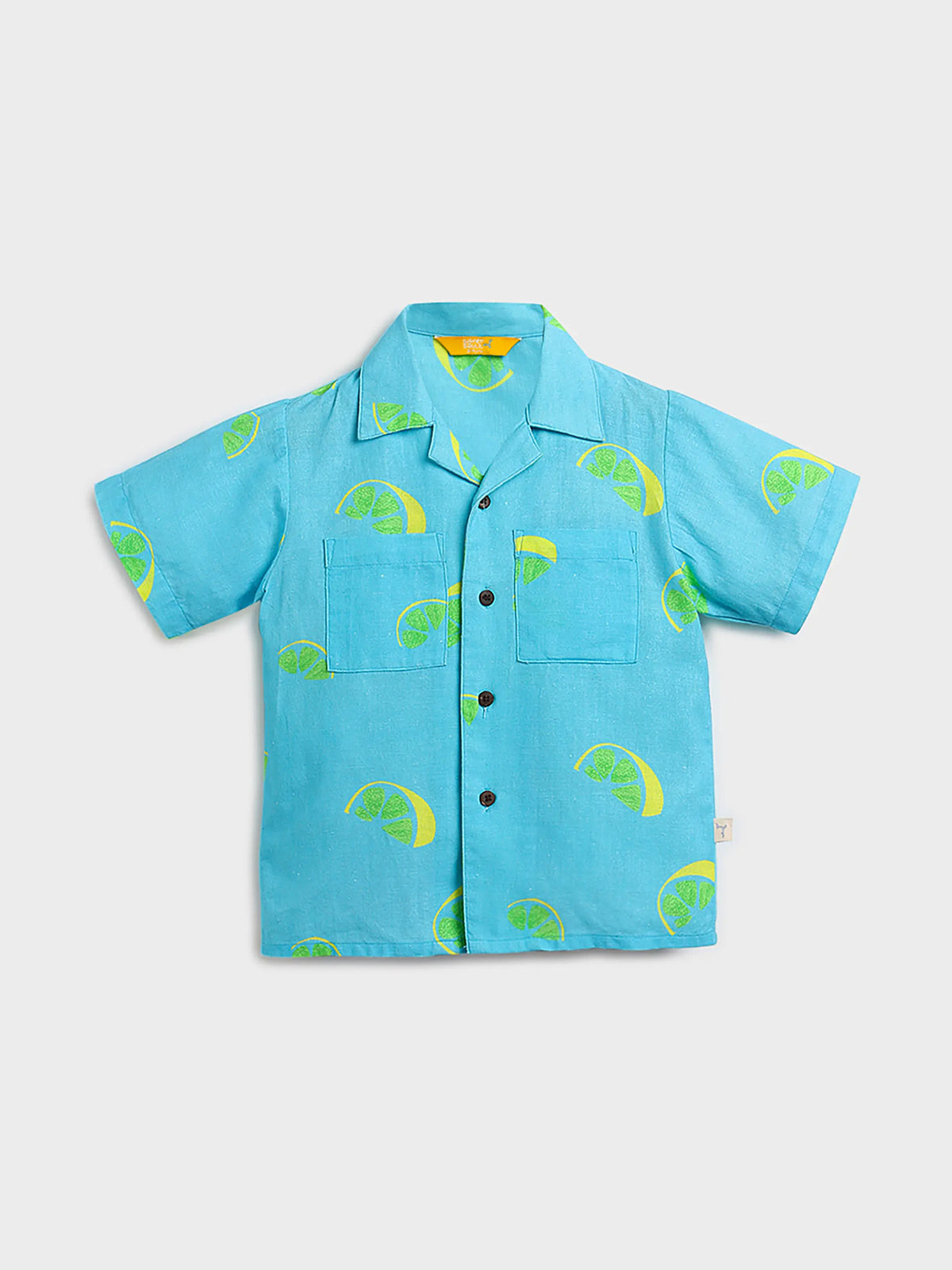 Zesty Lime Shirt & Denim Shorts Set