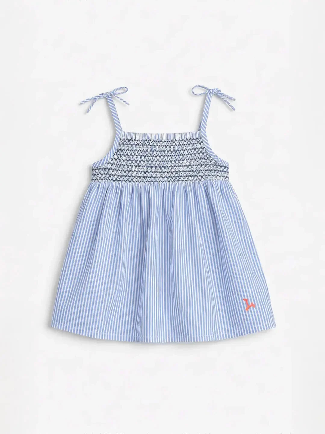 Striper Cotton Smocked Top