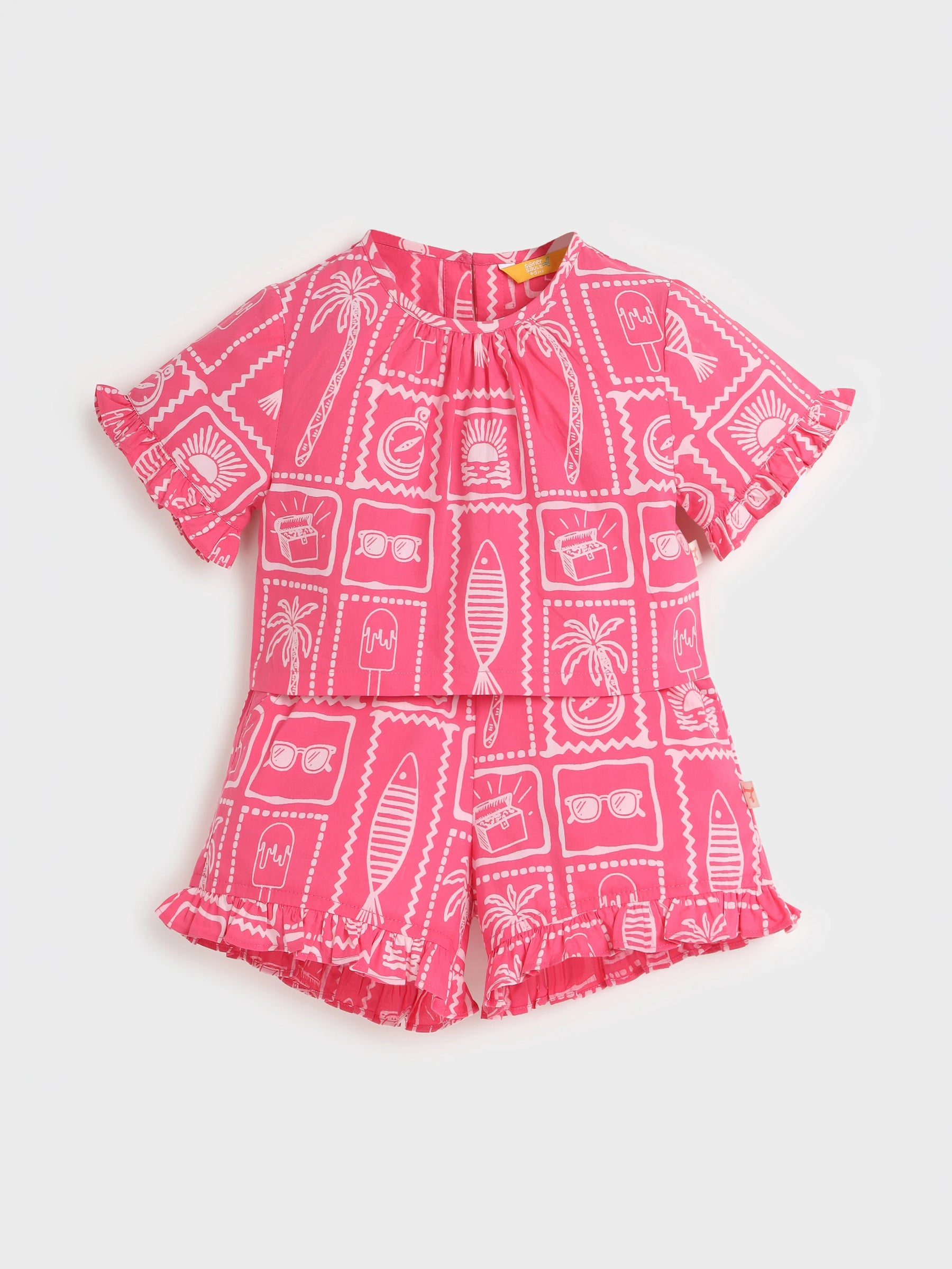 Pink Heart Cut Co-ord set