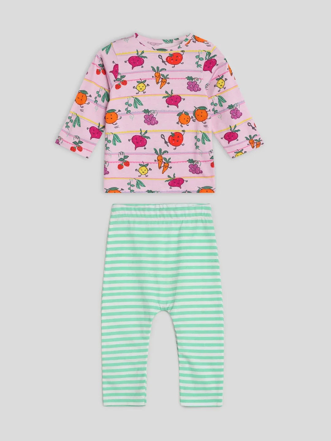 Fun Veggies Cotton Tee & Pants Set