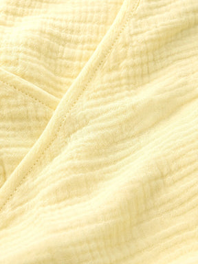Solid Yellow Muslin Jhabla Set