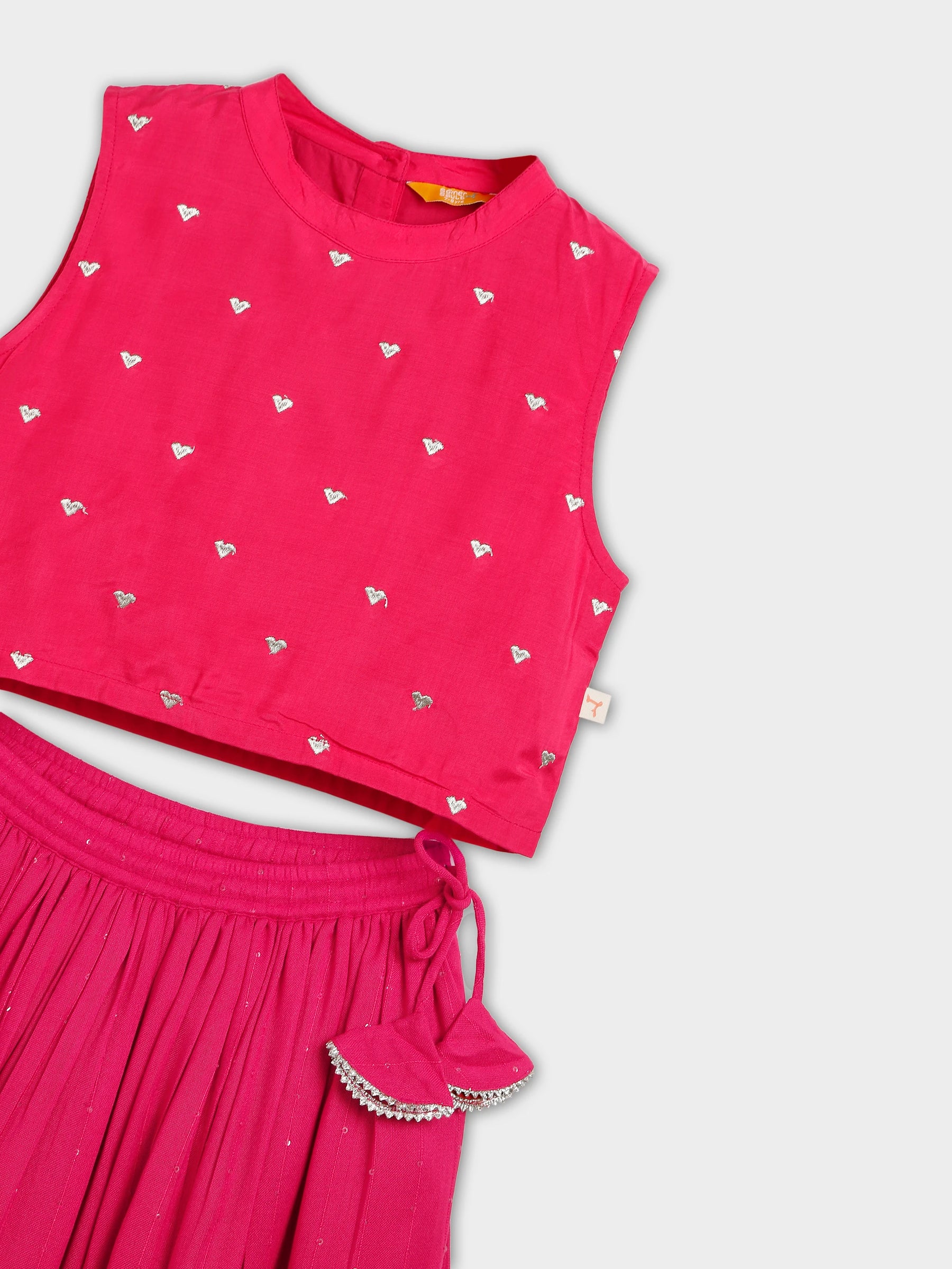 Pink Halter Top Skirt Set