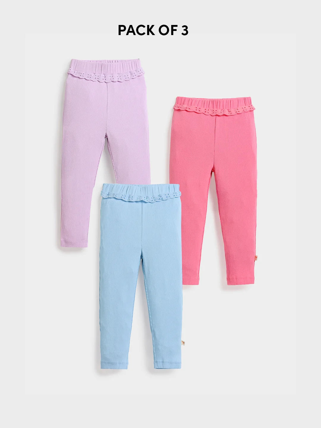 Assorted Soda Cotton Leggings- Pack of 3