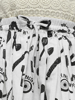 Kitchen Tools Cotton A-Line Skirt