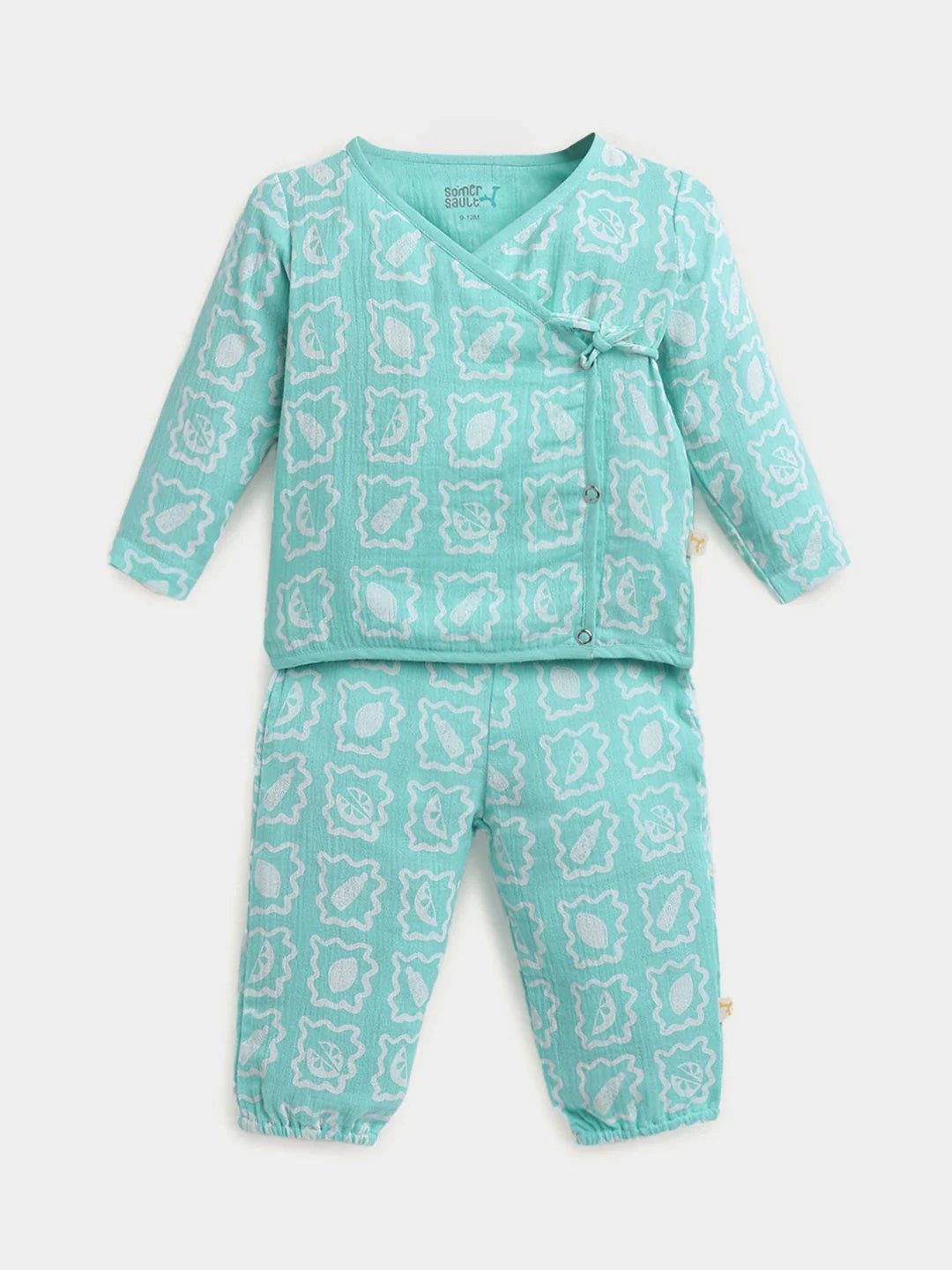 Printed Wrap Around Cotton Jhabla Set