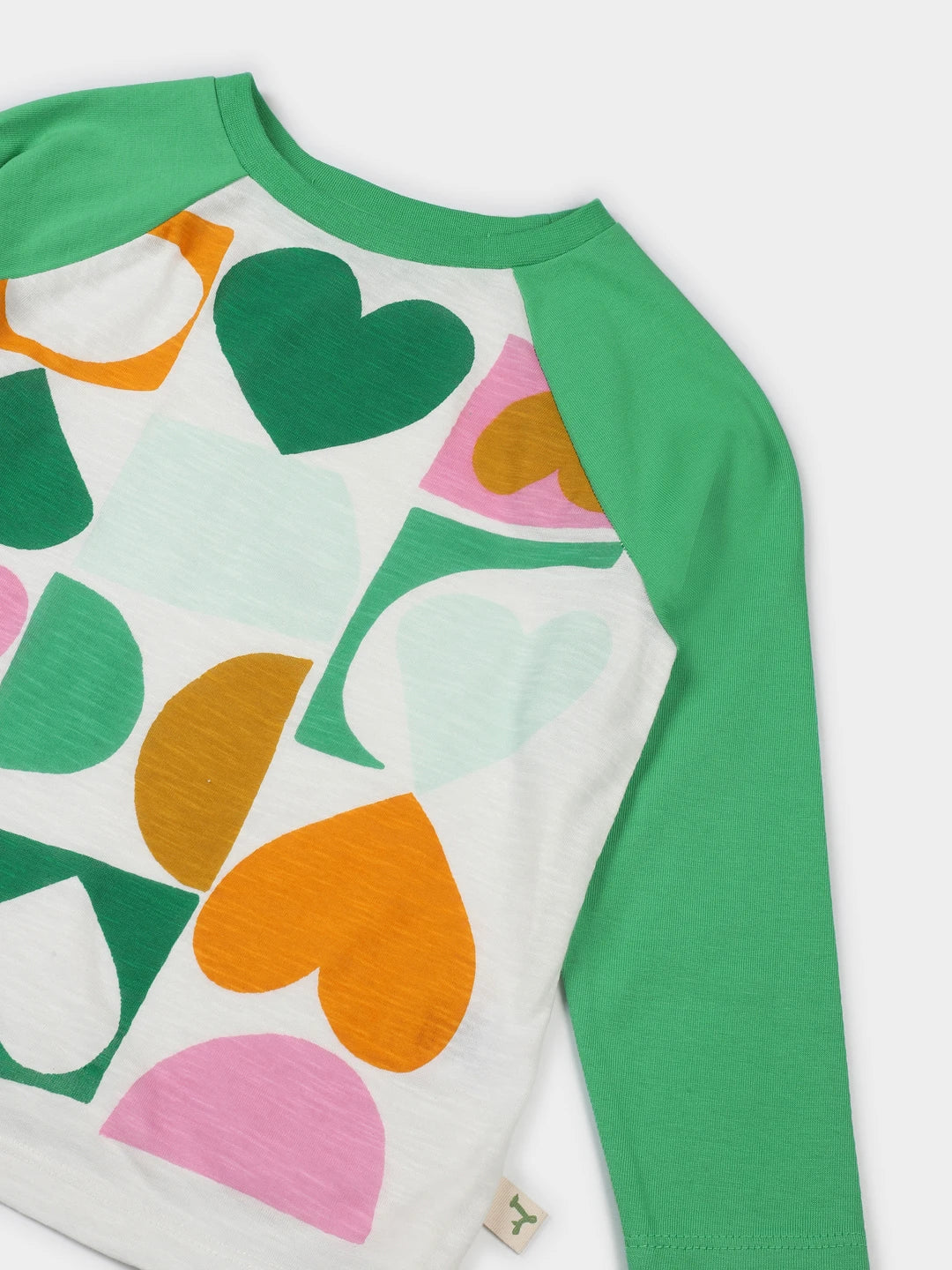 Girls Heart Print Raglan Top & Leggings Set