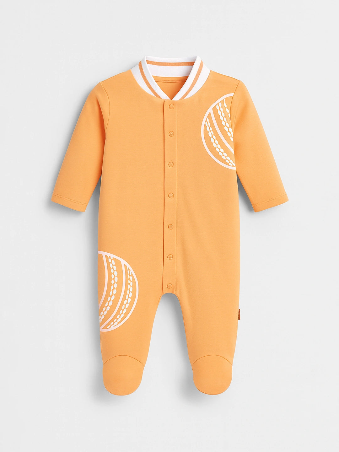 Dreamy Orange Polo Collar Sleepsuit