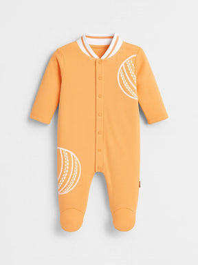 Dreamy Orange Polo Collar Sleepsuit