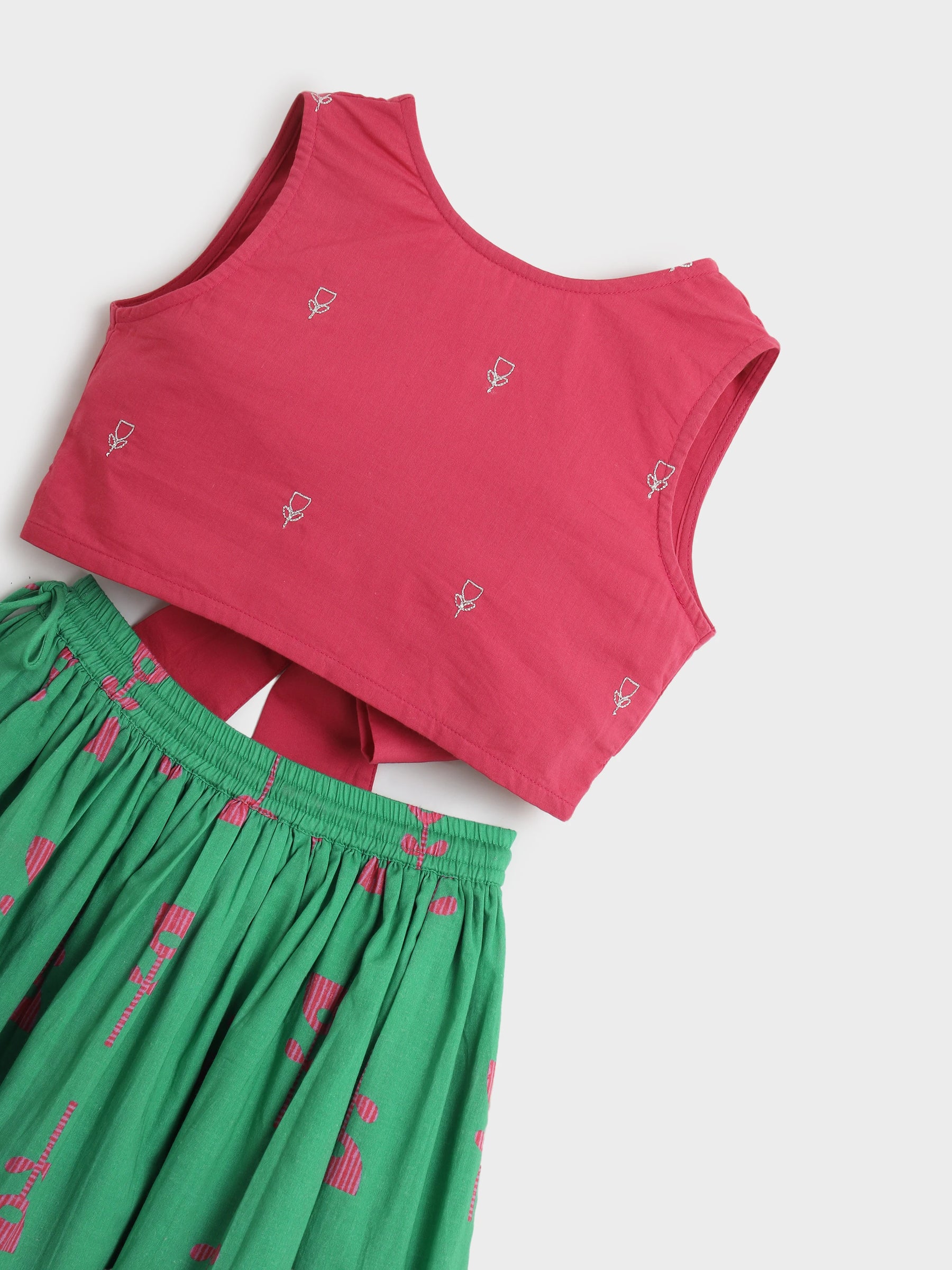 Printed Skirt Top with Dupatta Dress